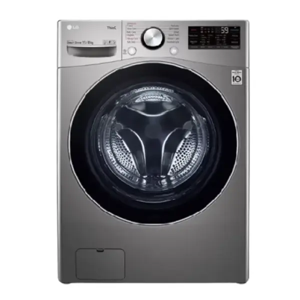 غسالة إل جي تحميل أمامي ،أوتوماتيكية بالكامل،كومبو غسيل 15 كيلو، تجفيف 8 كيلو، فضي WS1508XMT