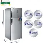 ثلاجة سوبر جنرال بابين 17.03 قدم فضى KSGR615I