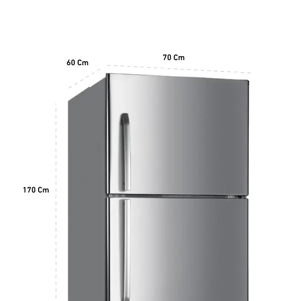 ثلاجة يوجين بابين 14.4 قدم 406 لتر لون استيل UR2DML406S