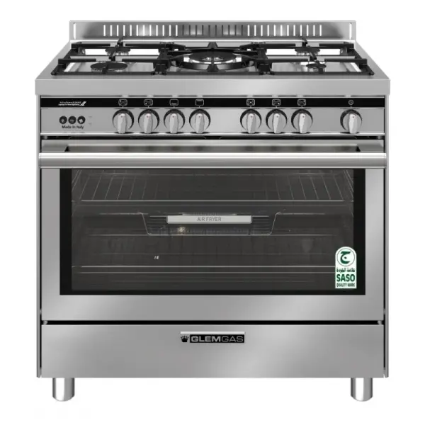 جليم غاز فرن غاز 5 عيون - 60x90 سم - أمان كامل مع قلاية هوائية - ST967GIFSMFAF