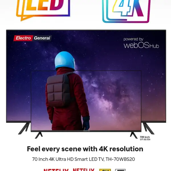 شاشة الكترو جنرال 100 بوصة ( Web-OS ) ـ LED 4K TH-100WBS20
